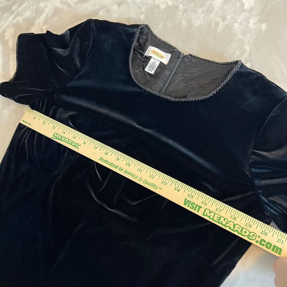 VTG Talbots Dress Womens 14 Black Velvet Maxi Fairy Grunge Goth Vamp Y2K READ - Picture 11 of 15